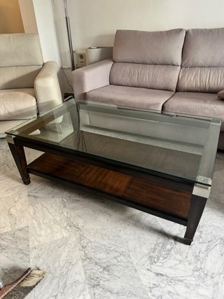 Mesa consola alta y baja con espejo