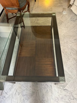 Mesa consola alta y baja con espejo