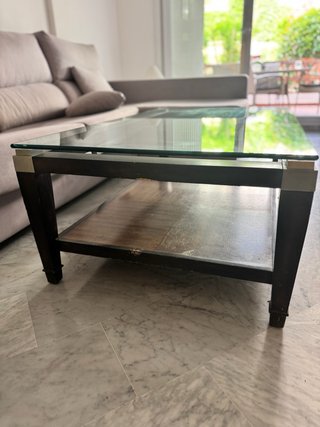 Mesa consola alta y baja con espejo