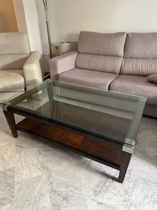 Mesa consola alta y baja con espejo