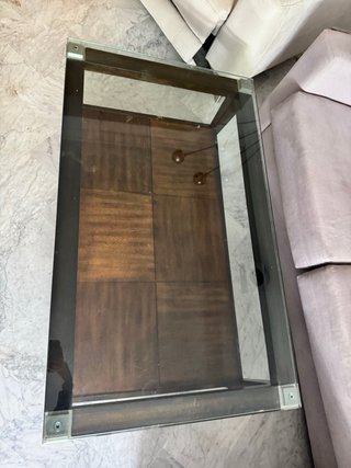Mesa consola alta y baja con espejo