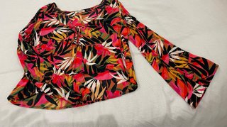 Camisa floral manga larga
