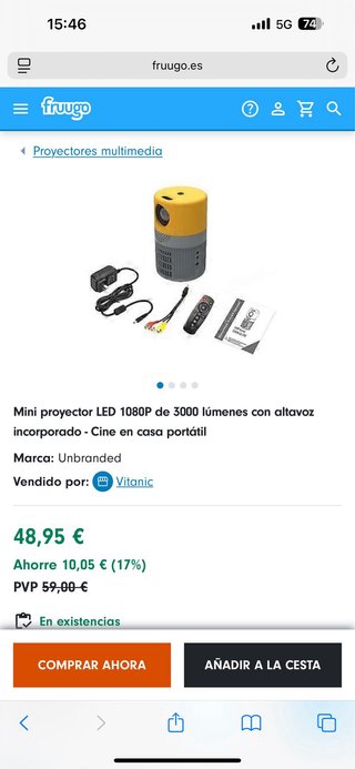 Mini proyector LED blanco y negro
