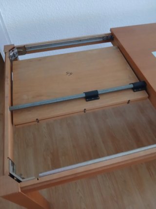 Mesa de comedor extensible madera y cristal