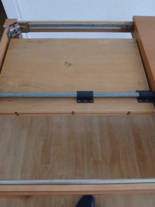 Mesa de comedor extensible madera y cristal