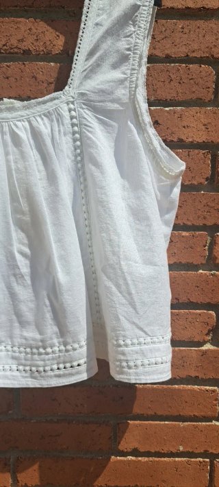Top de algodón blanco talla única
