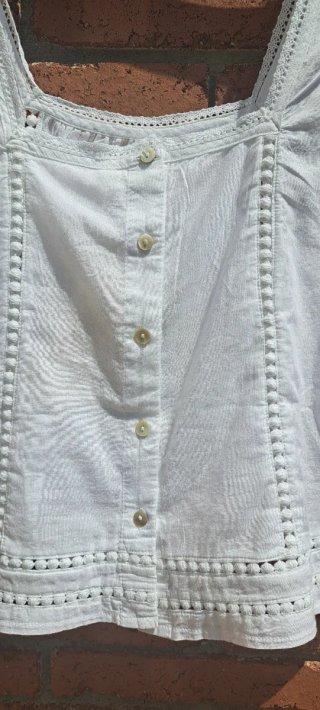 Top de algodón blanco talla única