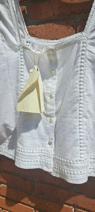 Top de algodón blanco talla única