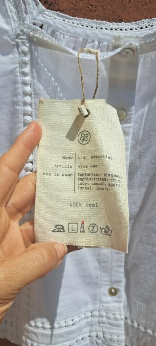 Top de algodón blanco talla única