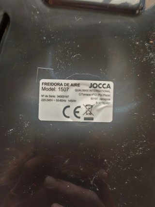 Freidora de aire Jocca. Modelo 1507