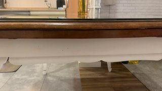 Mesa comedor antigua madera maciza con cristal