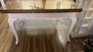 Mesa comedor antigua madera maciza con cristal