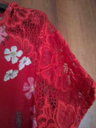 Abito donna rosso floreale