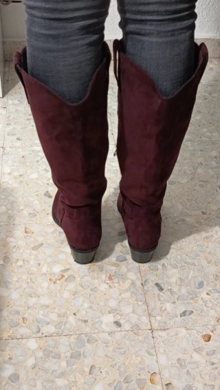 Botas altas antelina burdeos Tina's