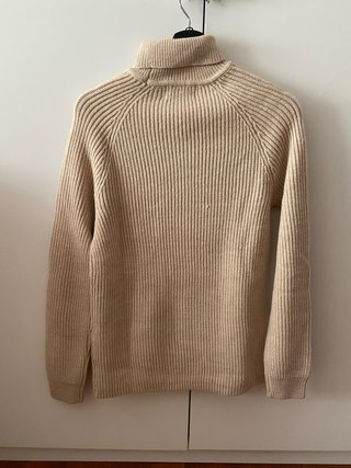 Jersey Bershka canalé cuello alto beige Talla S