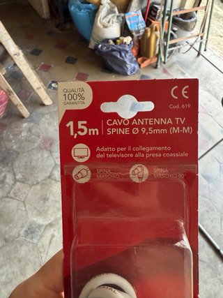 Cavo Antenna TV 1,5m 9,5mm