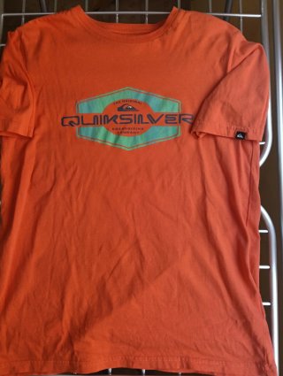 Camiseta Quiksilver Algodón Naranja Manga Corta