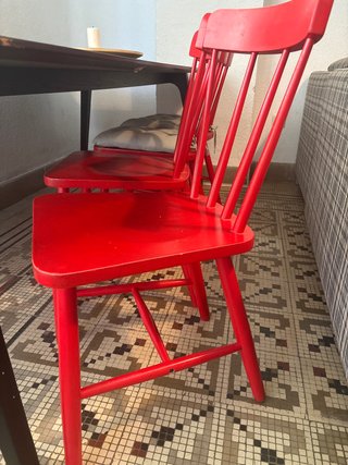 6 sillas rojas comedor