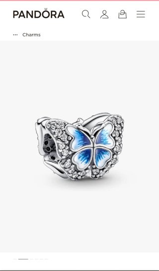 Charm Pandora Mariposa Azul Brillante