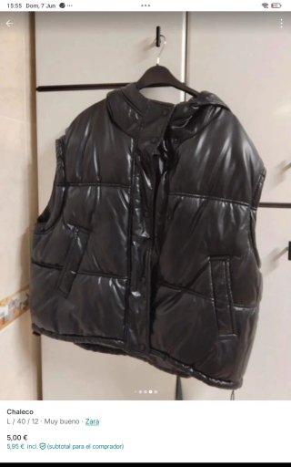 Chaleco acolchado Zara negro talla L
