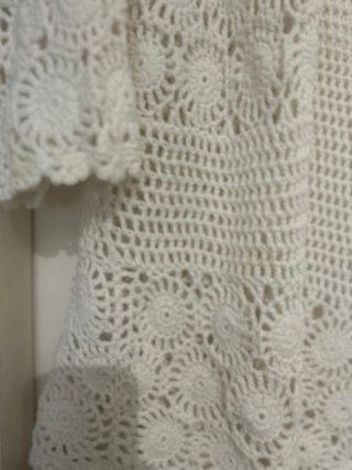 Chaqueta crochet blanca talla L
