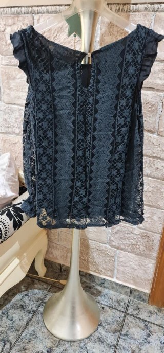 Top Negro Crochet Talla Única