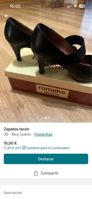 Zapatos Hispanitas negros talla 35 poco uso