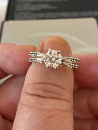 Anillo Plata Rodiada Moissani 3.00 Ct Moissanita