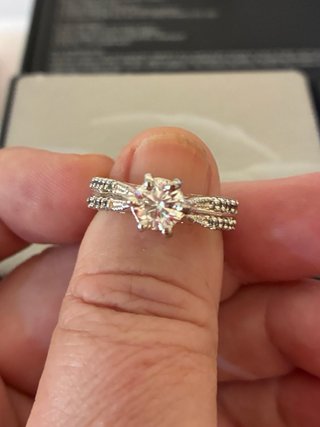 Anillo Plata Rodiada Moissani 3.00 Ct Moissanita