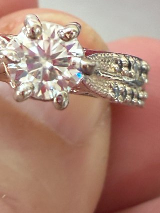 Anillo Plata Rodiada Moissani 3.00 Ct Moissanita