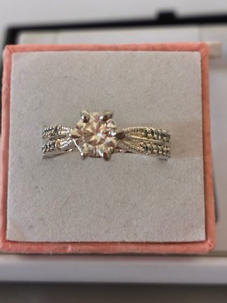 Anillo Plata Rodiada Moissani 3.00 Ct Moissanita