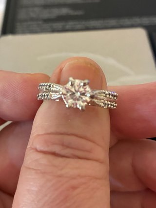 Anillo Plata Rodiada Moissani 3.00 Ct Moissanita