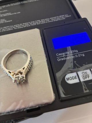 Anillo Plata Rodiada Moissani 3.00 Ct Moissanita