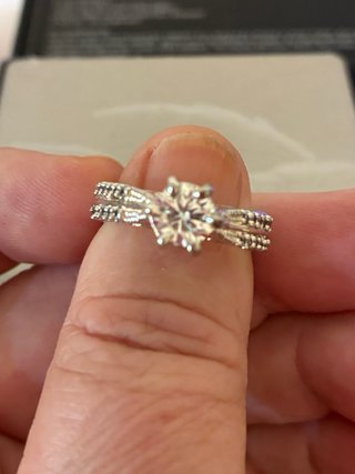 Anillo Plata Rodiada Moissani 3.00 Ct Moissanita