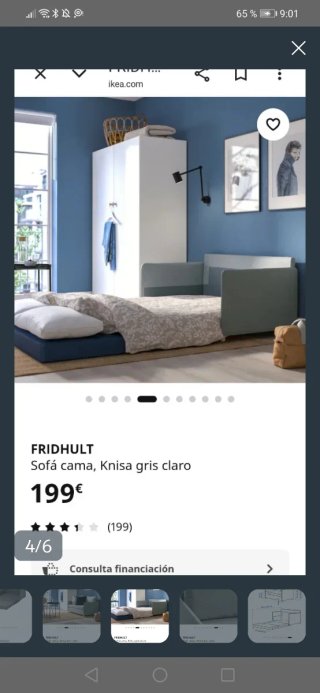 Sofá Cama Gris sin Cojines Decorativos