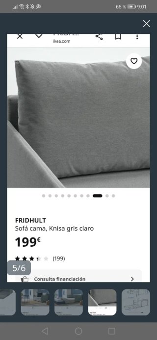 Sofá Cama Gris sin Cojines Decorativos