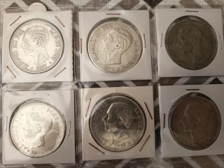Colección 24 duros plata españoles distintos