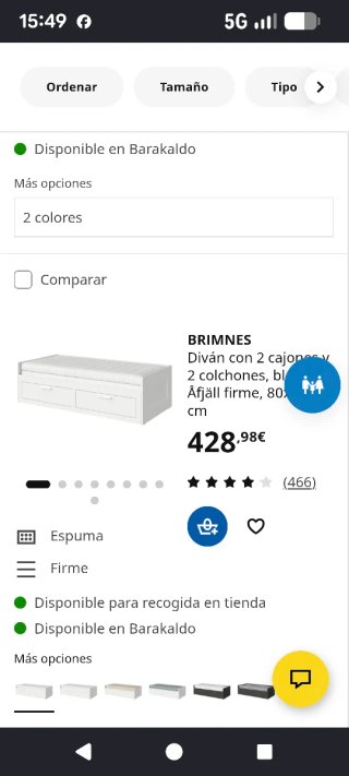 Cama nido blanca Ikea con cajones y escritorio.