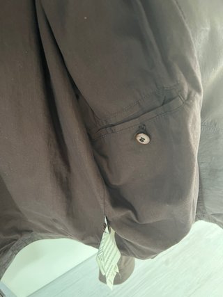 Chaqueta Cuero Marrón Zara Talla L