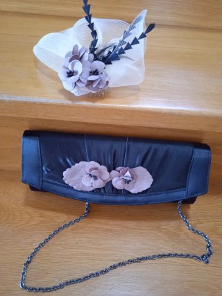 Conjunto Cartera y Tocado Flores