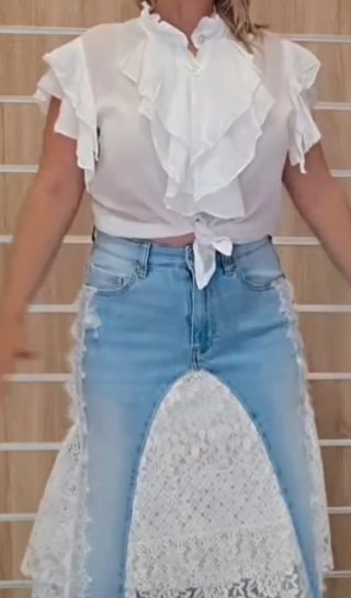 Falda vaquera Sexy Woman encaje Talla M