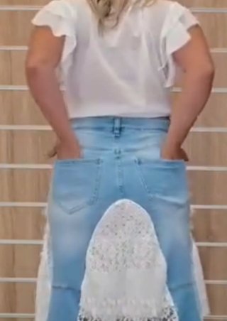 Falda vaquera Sexy Woman encaje Talla M