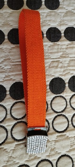 Cinturón unisex naranja y plateado