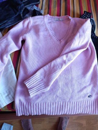 Jersey rosa cuello pico talla S