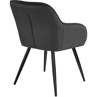 Silla de comedor de tela 58 x 62 x 82 cm antracita/negro