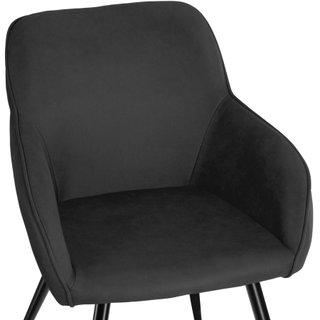 Silla de comedor de tela 58 x 62 x 82 cm antracita/negro