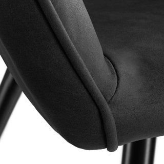 Silla de comedor de tela 58 x 62 x 82 cm antracita/negro