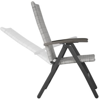 Silla de ratán con estructura de aluminio 68 x 59 x 109 cm gris claro