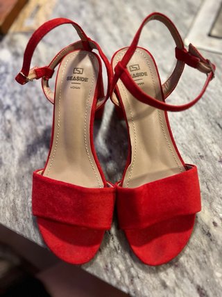 Sandalias tacón SEASIDE rojo Talla 37 mujer