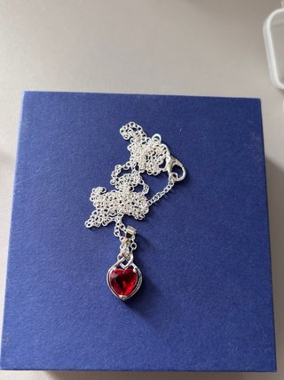 Collar Corazón Rojo Plata